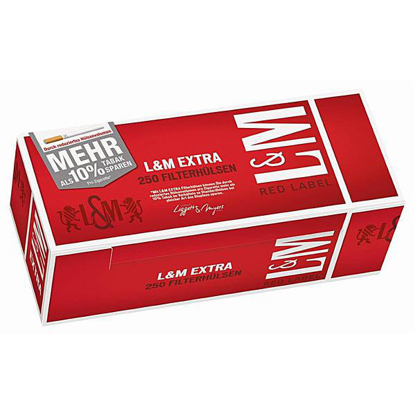 L&M Red Label Extra - Tubes à cigarettes - 250 pièces